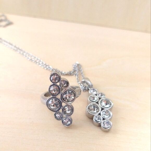 Necklace and Ring set in stainless steel - Picture 2 of 12